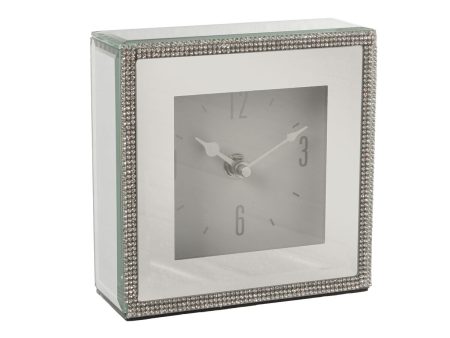 Table clock Alexandra House Living Grey Crystal 14 x 14 x 4 cm Cheap