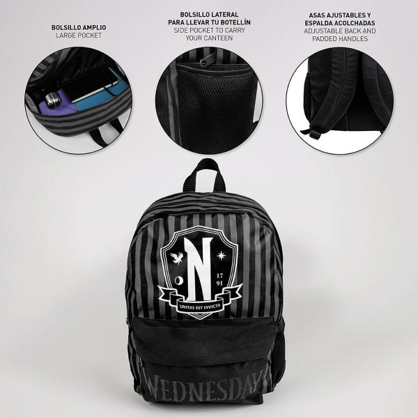 Casual Backpack Wednesday Black 32 x 12 x 42 cm Online Sale