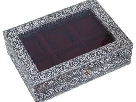 Box for watches Alexandra House Living Black Silver Metal 20 x 28 x 20 cm Online Sale