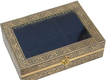 Box for watches Alexandra House Living Black Golden Metal 20 x 28 x 20 cm Sale